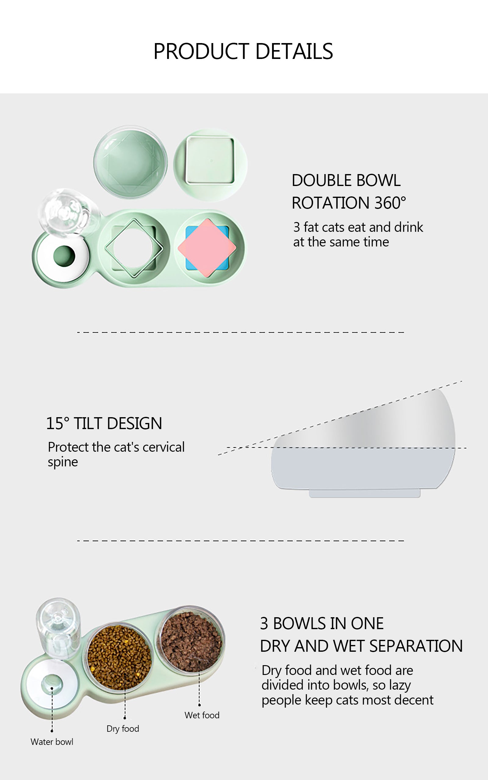 Double Bowls food Feeder